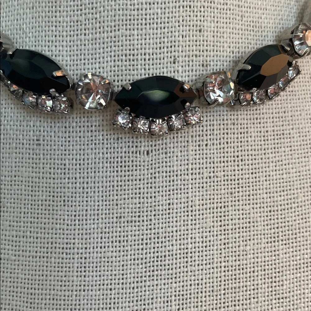 VTG Elegant Black Crystal Collar Necklace